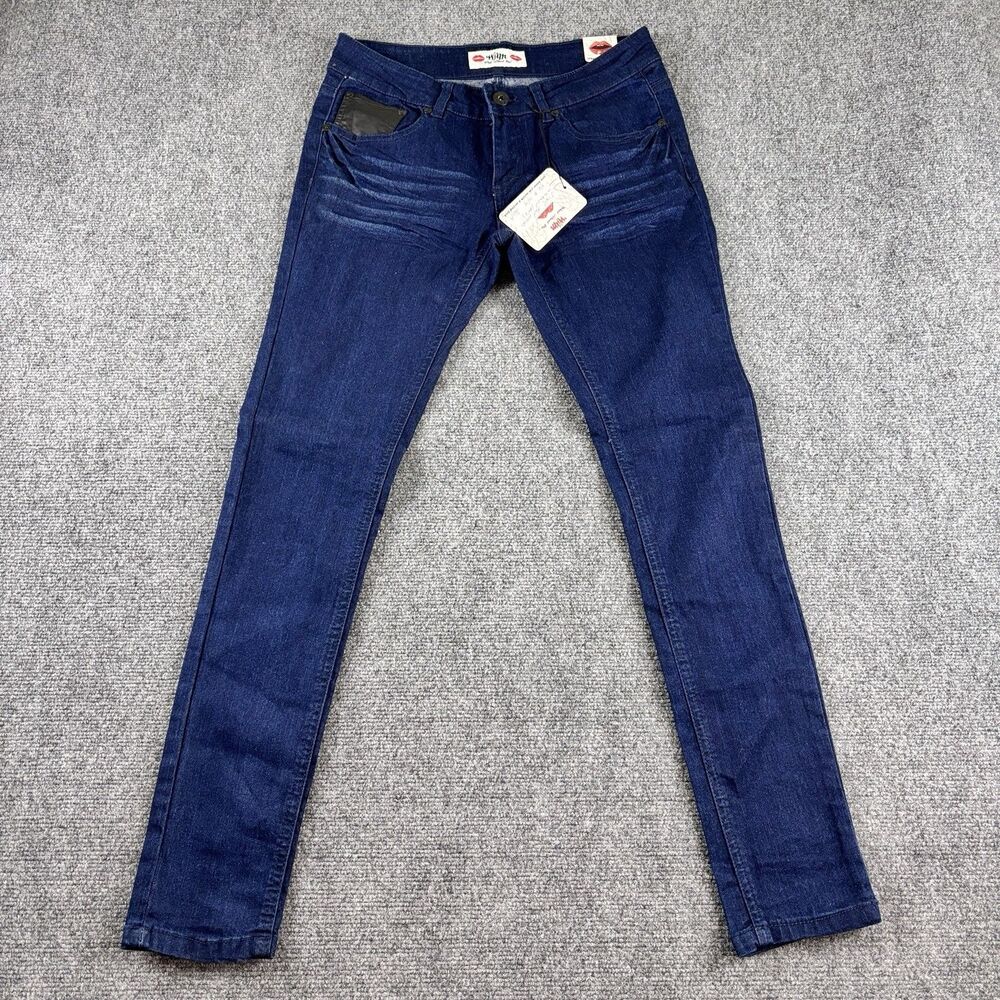 WAM What About Me Jeans Juniors 3/4 NWT Y2K Skinny Faux Leather Pocket